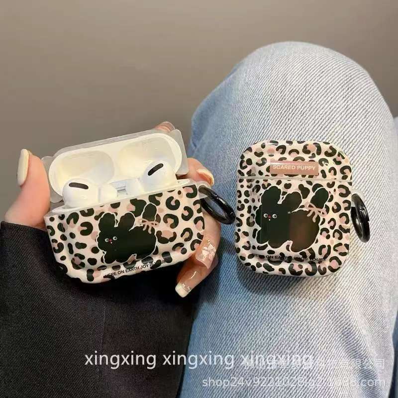 Leopard print cartoon rabbit for AirPods pro1 earphone case apple bluetooth AirPods 1 earphone case