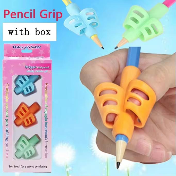 1/3/6pcs Children Writing Pencil Pan Holder Kids Learning Practise Silicone Pen Aid Grip Posture Correction Device for Students