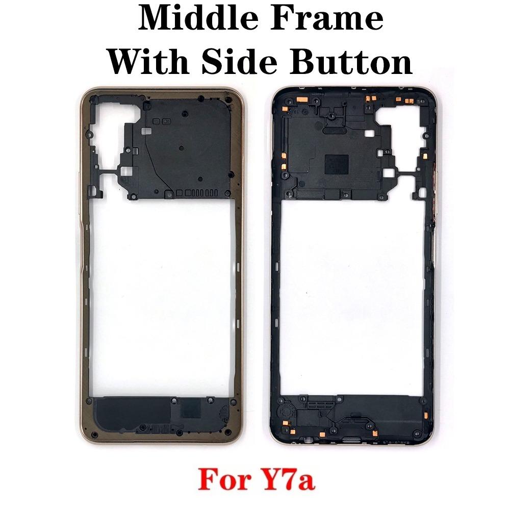 For Huawei Y7a Nova Y60 Y70 Y91 Plus P Smart 2021 Middle Frame Housing Bezel Plate Cover With Side Button