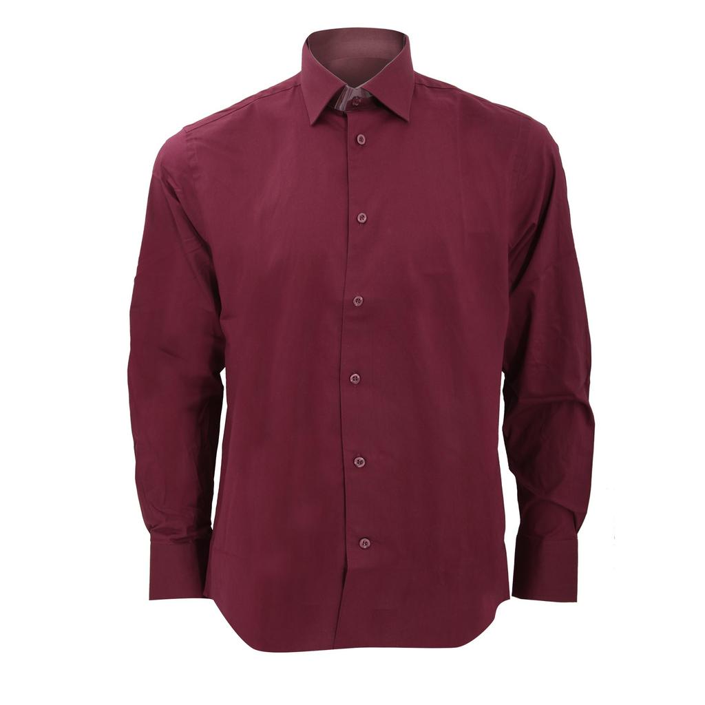 Russell Collection Mens Long Sleeve Easy Care Fitted Shirt