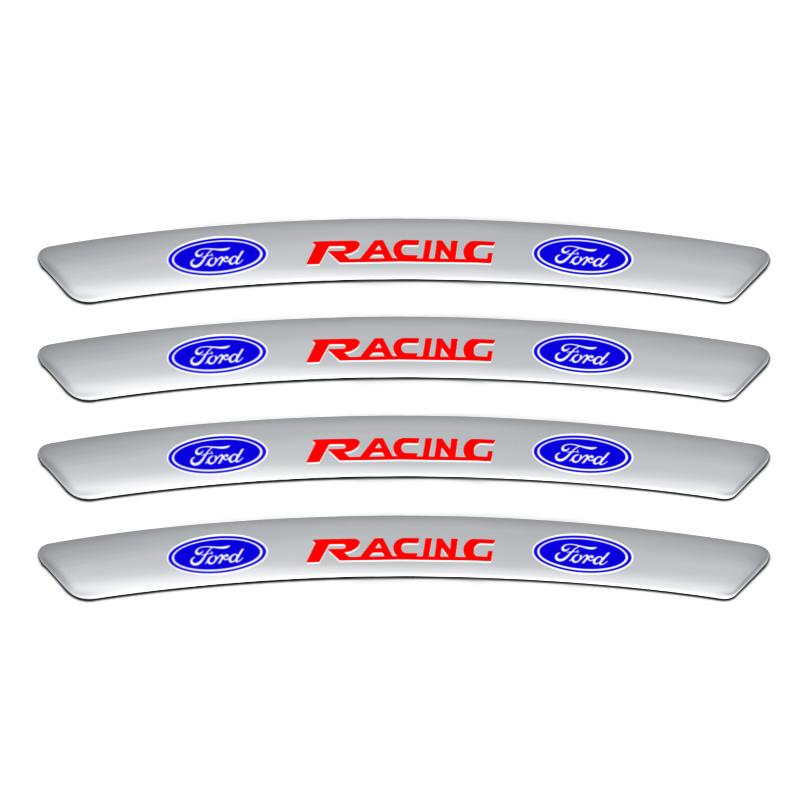 AACD1 4Pcs Aluminum Wheel Hub Rim Badge For Ford Mustang Focus 2 3 4 Spoke Emblem Mondeo Fiesta Auto Exterior Decoration Accessories