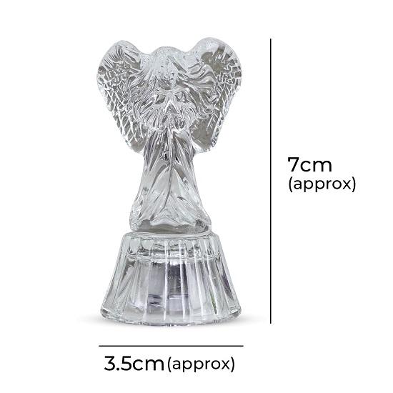 Feng Shui Glass Angel Vastu Items for Home for Money, Glass Angel Showpiece, Angel for Good Luck and Prosperity