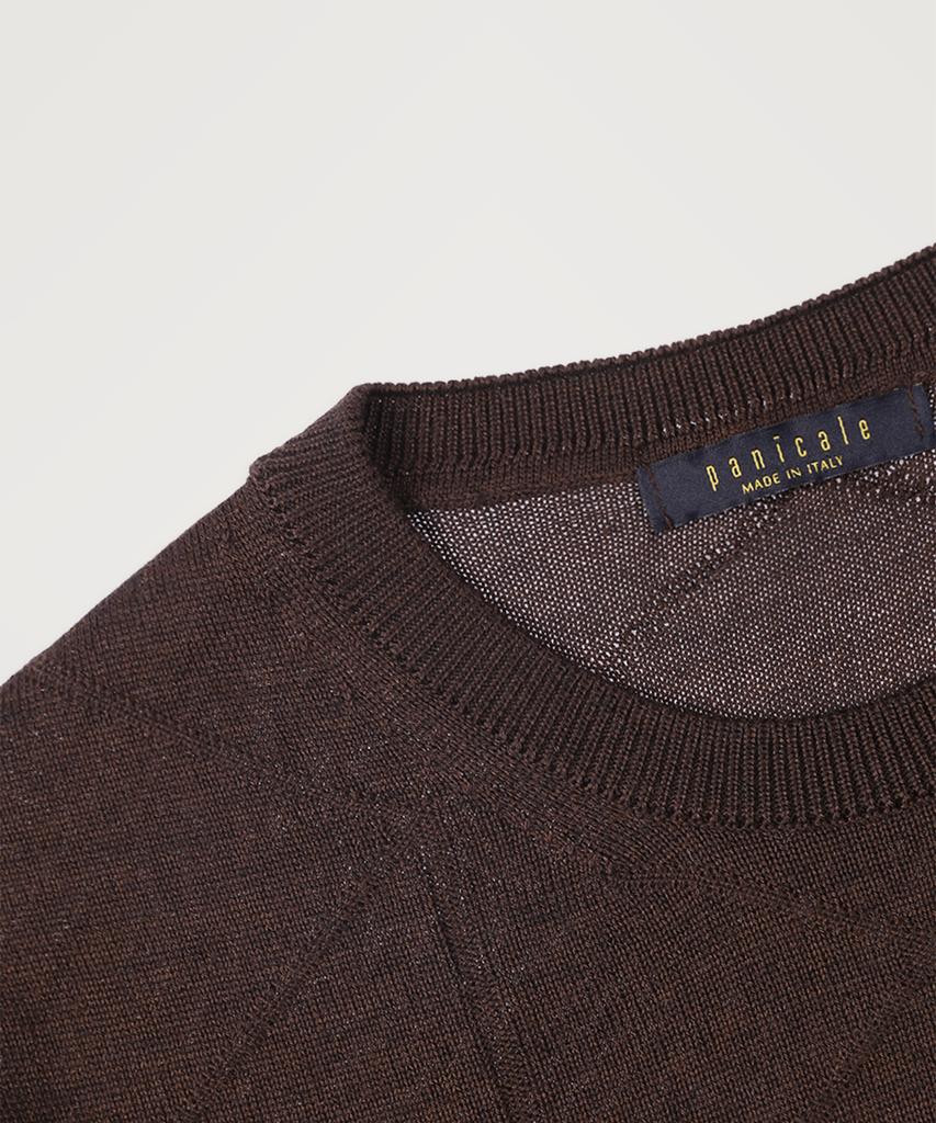 PANICALE Marino Wool Round Knit [Brown]