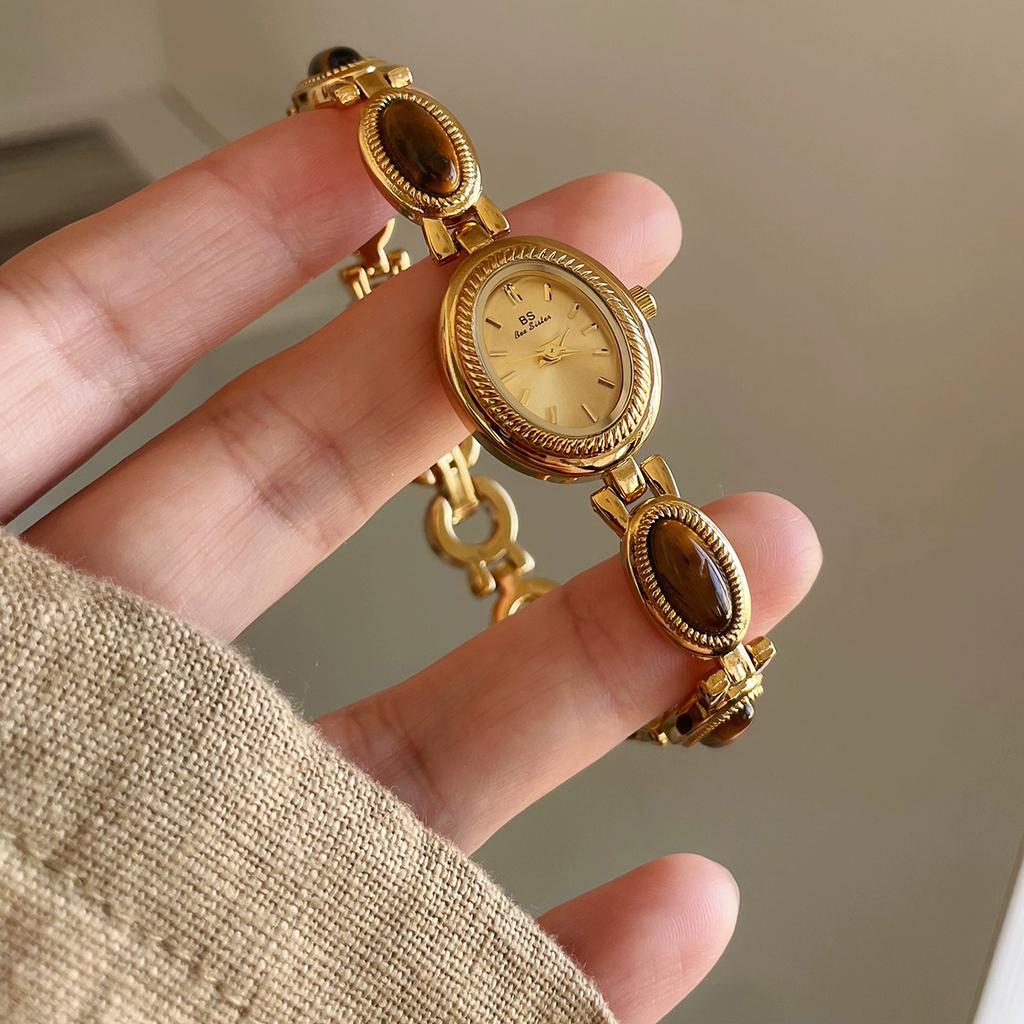 Hochwertige Luxus-Armbanduhren für Damen Elegantes Grünes Schmuckstück Jade Quarz Armband Armbanduhr Geschenk für Damen Mode-Kleideruhr für Damen