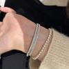 Light Luxury High-End Silver Full Diamond Square Diamond Bracelet Luxury Inlaid Diamond Exquisite Heavy Industry Luxury Temperament Bracelet