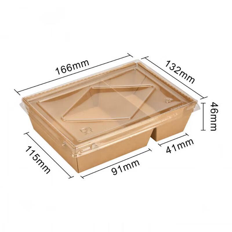 SUNWRAP Disposable Double-Compartment Takeaway Boxes with Lids & Sleeves
