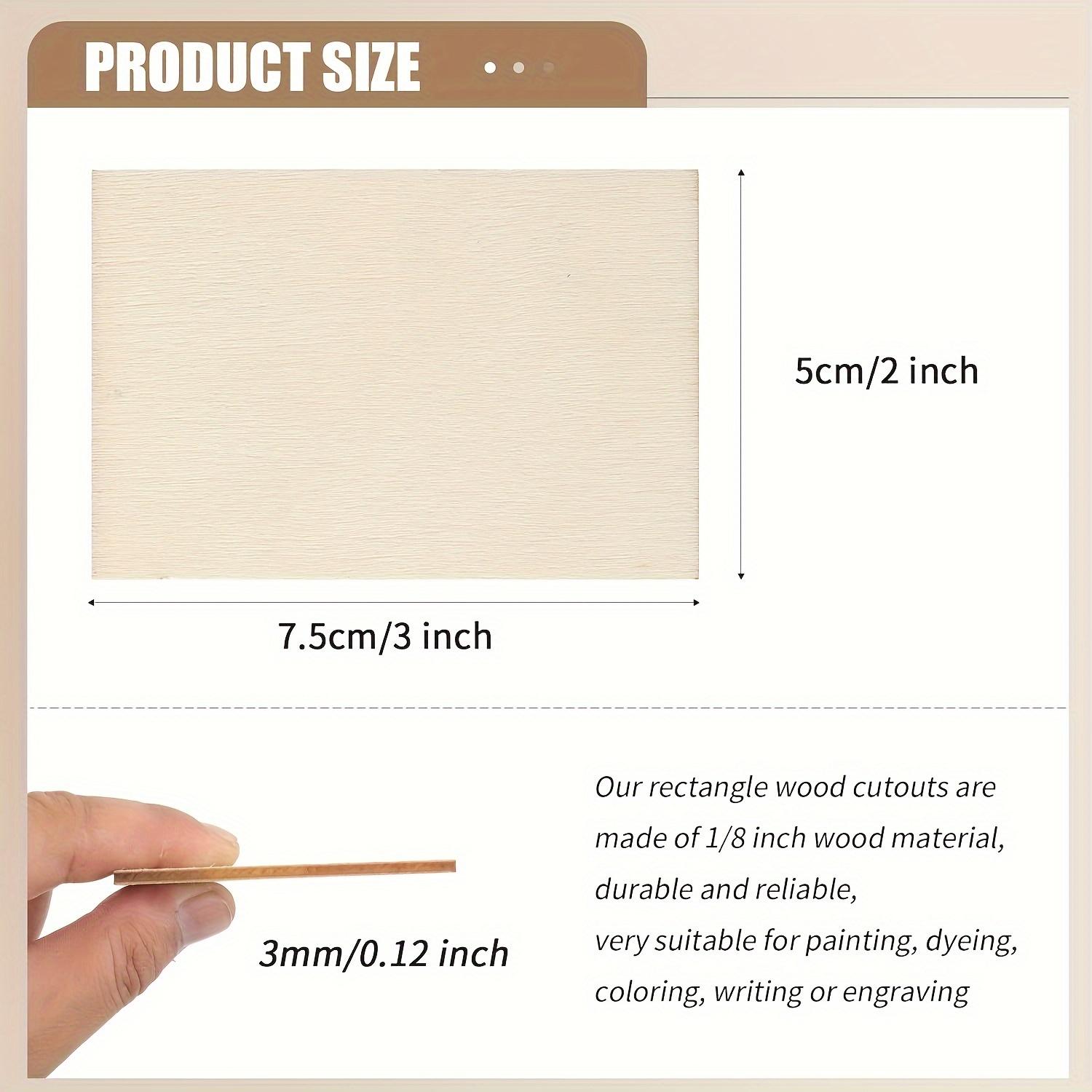 

120 шт. 2x3-дюймовых необработанных деревянных прямоугольников - гладкие, прочные вырезы для поделок своими руками, живописи, гравировки и домашнего декора, вырезы из дерева для поделок 120pcs