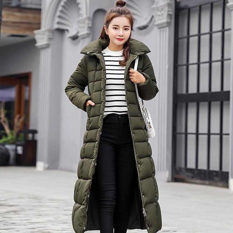 New fashion long coat slim women's hooded long-sleeved warm cotton-padded clothes women's coat tide