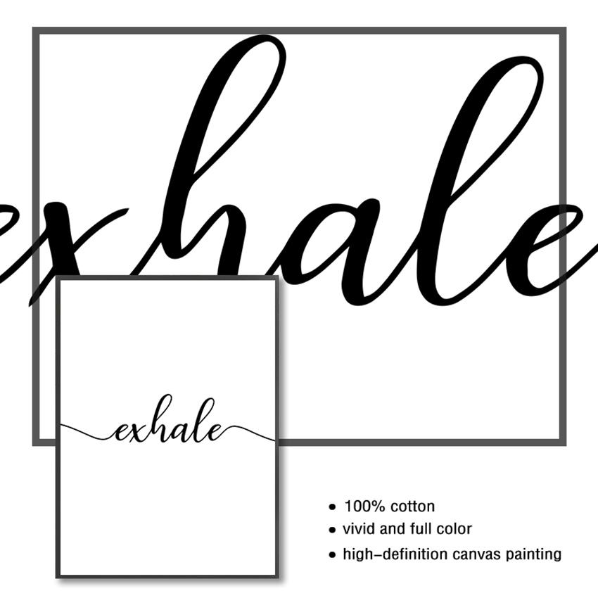 Nordic Room Decoration Inhale Exhale Black White Minimalist Canvas Wall Art Canvas Print Decorativev Picture Painting Wholesale