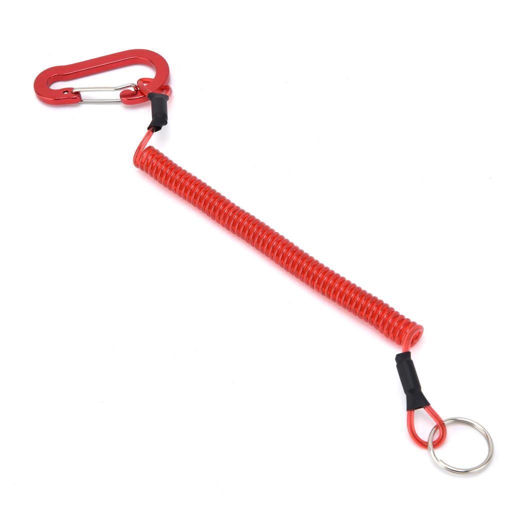 Fishing Lanyards Rope Retractable Safety Spring Coiled Ropes Keychain AccessoriesRed