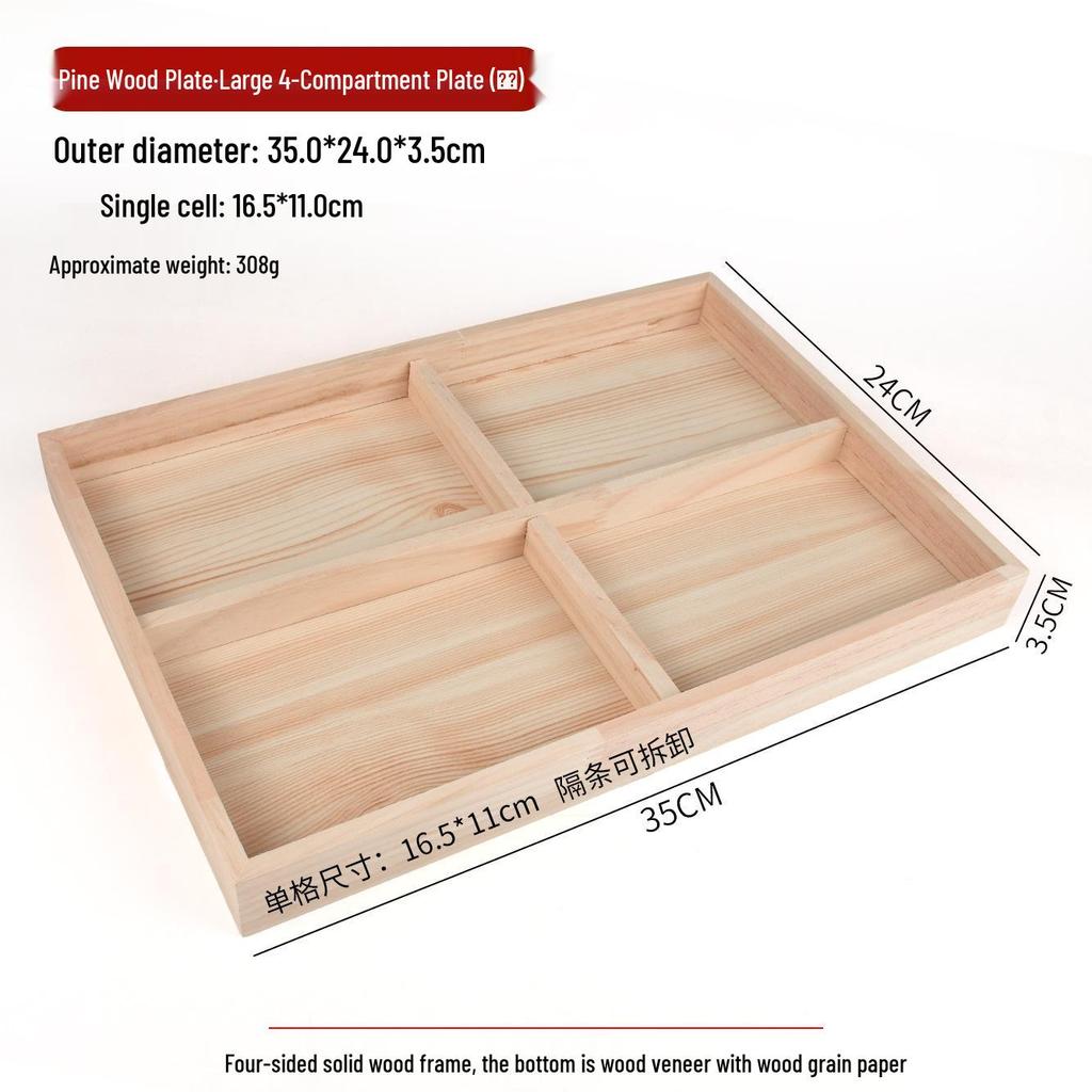 Japanese Style Solid Pine Wood Jewelry Display Tray