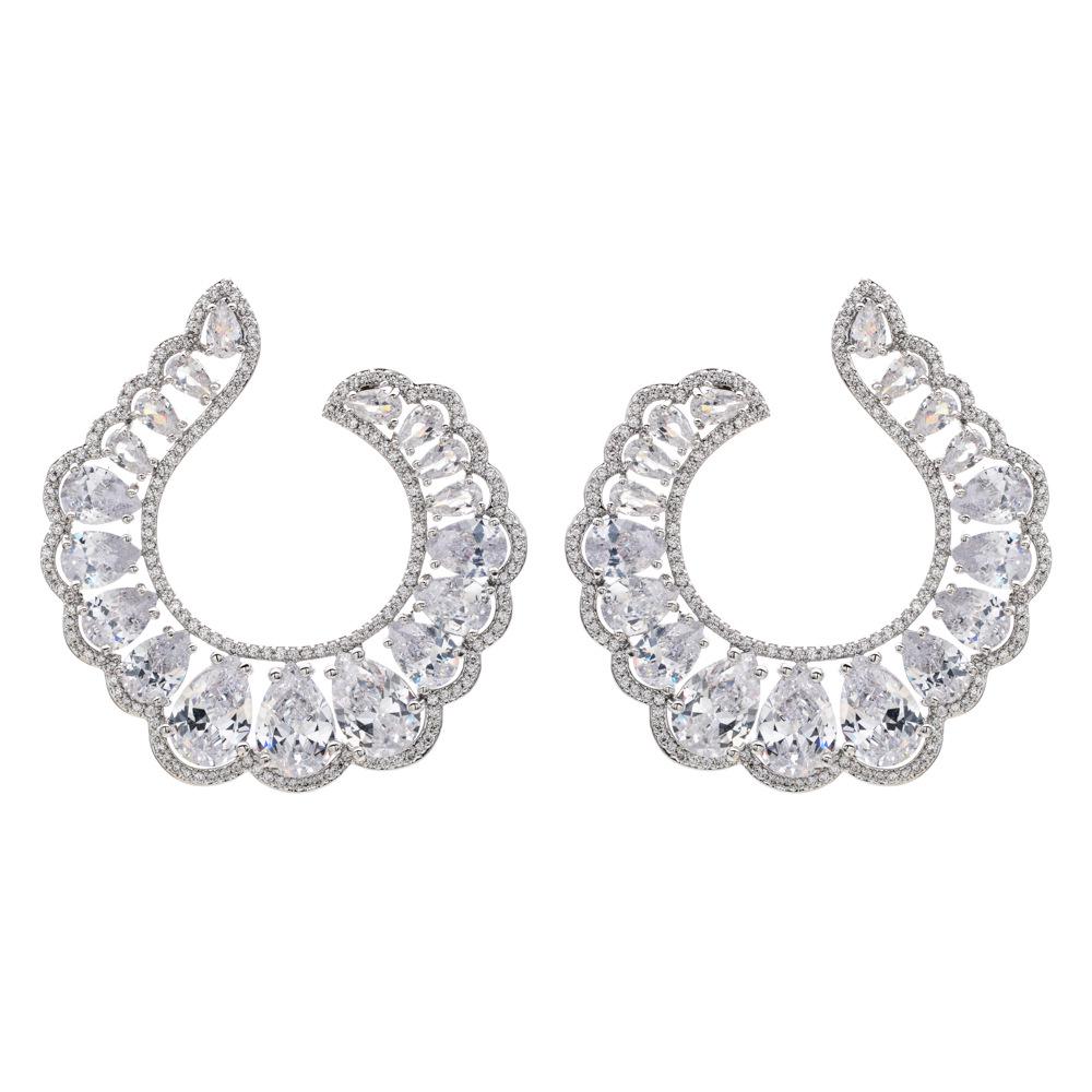 

Европейская и американская мода Серьги с кисточками из циркона класса ААА - Элегантные трансграничные ювелирные изделия для электронной коммерции белый