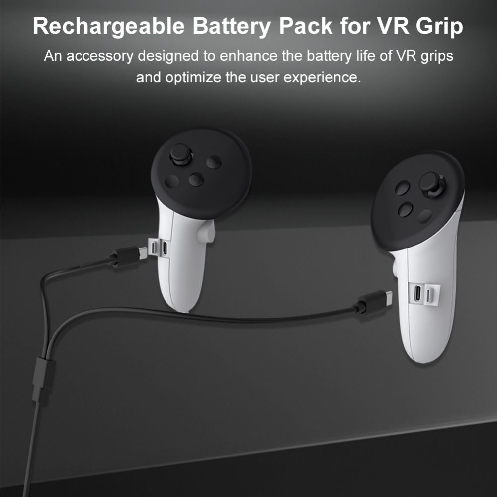 Empuñaduras Recargables para Controlador Derecho e Izquierdo Cubierta de Batería para Controlador de Auriculares VR Meta Quest 3/3S