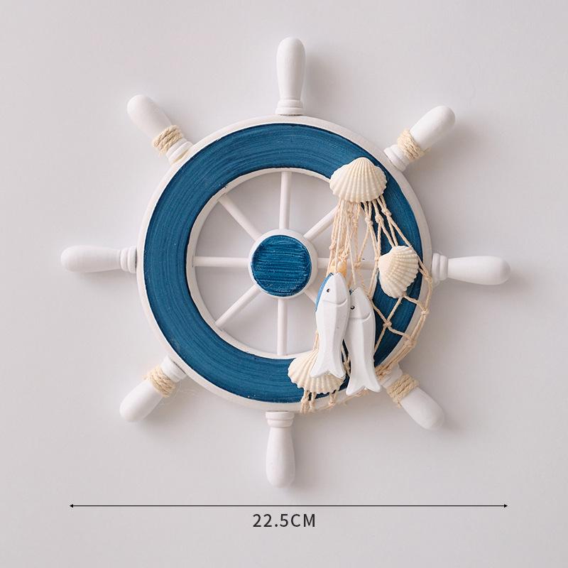 

Mediterranean Style Ship’s Wheel Wall Hanging 23 cm