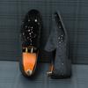 Fashion Brand Noble Black Rhinestone Men Dress Shoes Velvet Crystal Luxury Moccasins Men's Loafers Office Business Man Footwear Zapatos