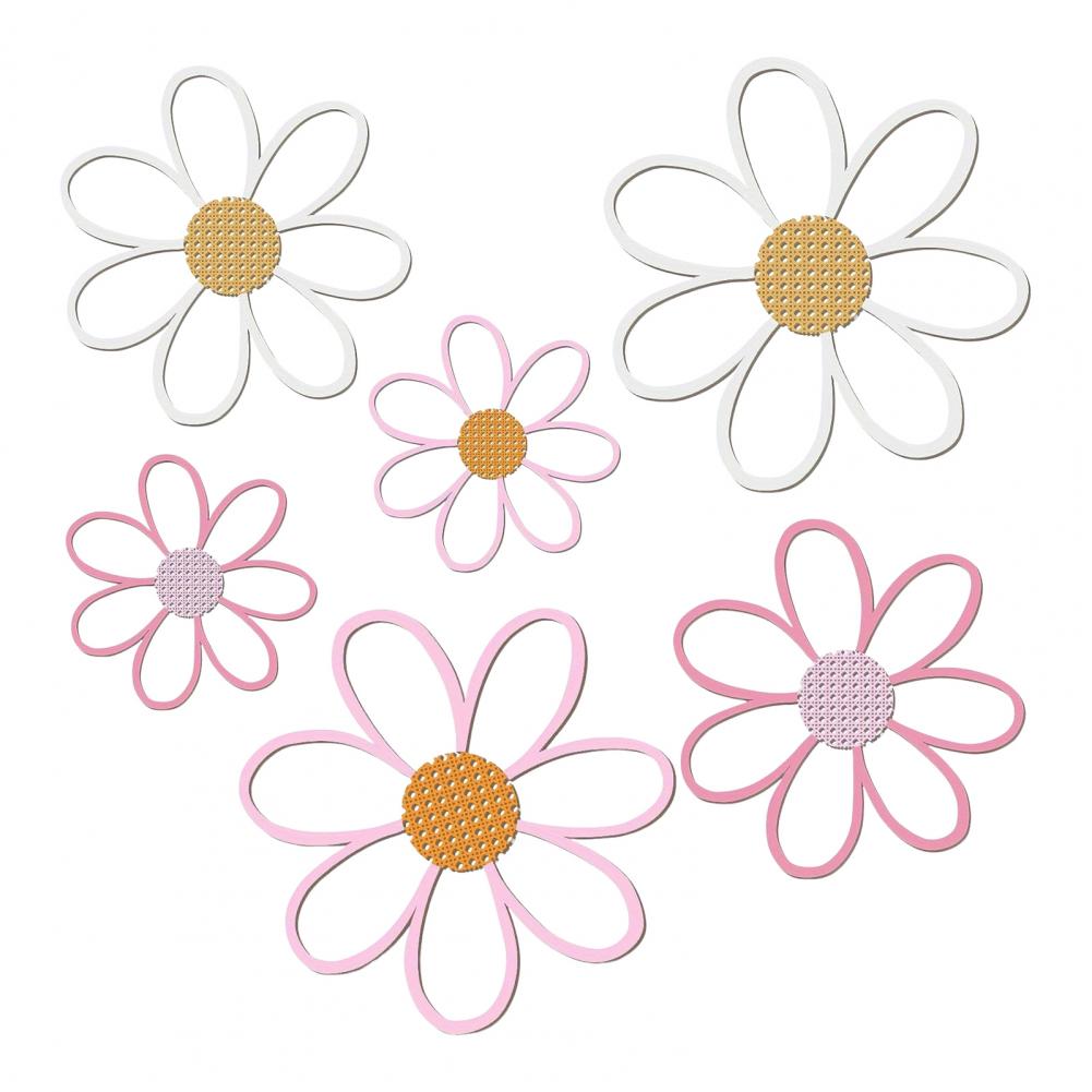 

6Pcs/Set Flower Wall Decoration Wooden Flower Cutout Rustic Flower Wall Art Ornament for Home Farmhouse Living Room Bedroom