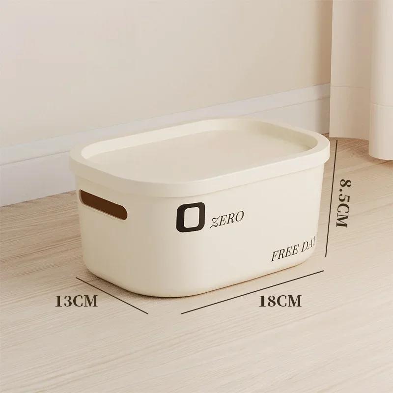 Dustproof Stackable Storage Box With Lid Multi-Purpose Bin For Cosmetics Clothing Grocery Snacks Toy Household Storage Tools
