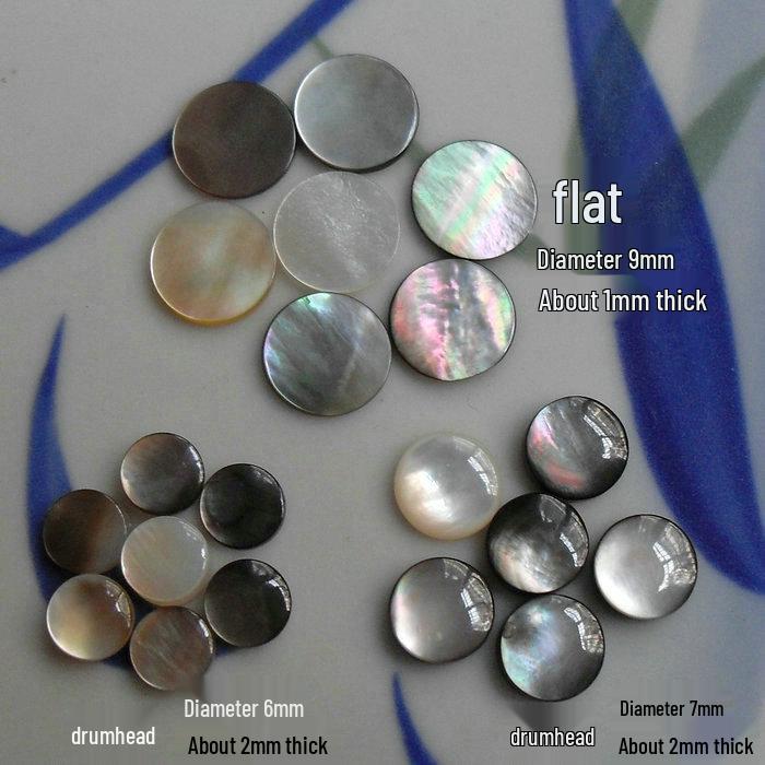 Black Mother of Pearl Round Pieces for Jewelry and Nail Art - Sizes 5mm to 20mm
