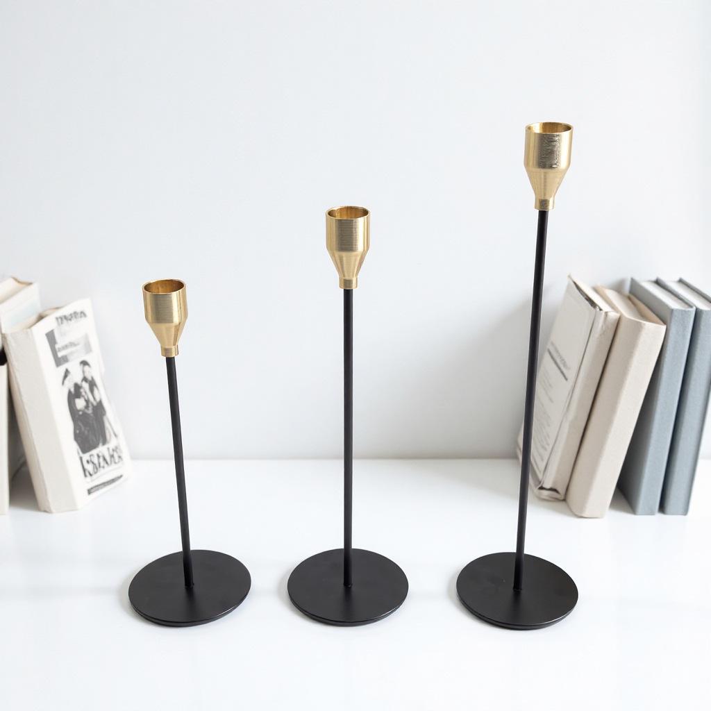 European Wrought Iron Candle Holder Set - Retro Three-Piece Wedding and Home Decor