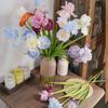 Multicolor Artificial Iris Flower Green Leaves Floral Arrangement Fleur-de-lis Simulation Flower Photo Props Soft Petals