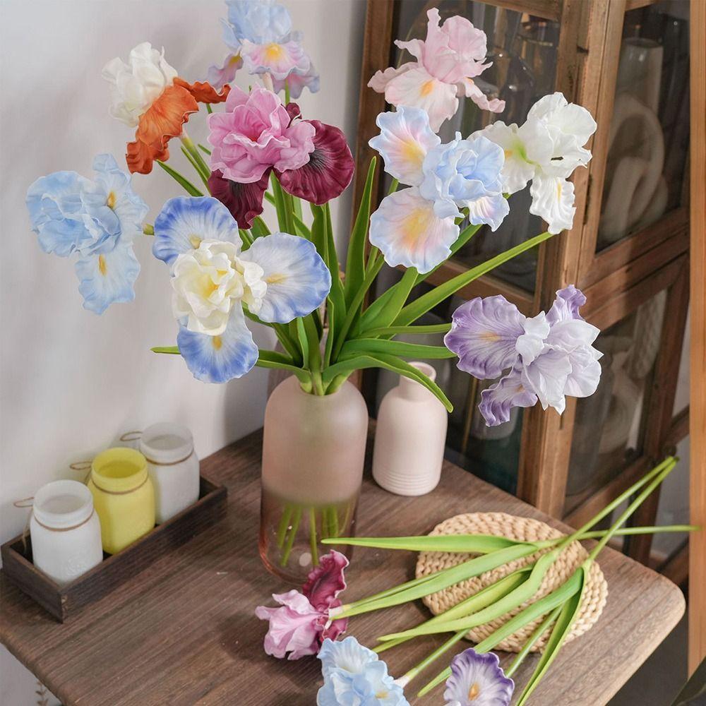 Mehrfarbige Künstliche Schwertlilienblume Weiche Blüten Lebensechte Blume Hochzeitsornament