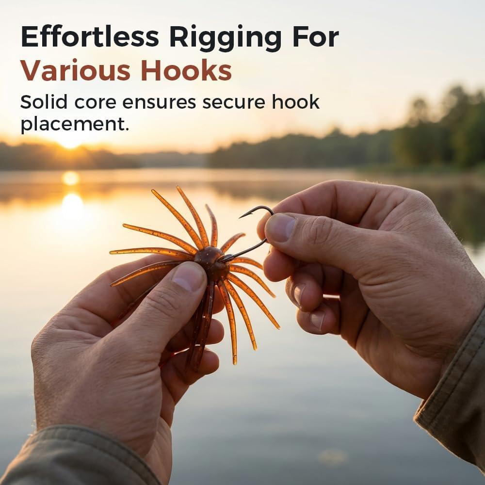 Lure Bait for Black Pits, Sea Urchin Soft Lure, Super Durable Tentacle Creature Lure for Bass Pike Trout Fishing Easy Catch