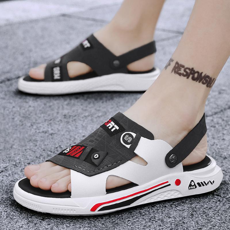 Fashion CYYTL Sandals For Men Slippers Leather Casual Outdoor Beach Slides 2024 Summer Male Shoes 2 Wear Flip-Flops Walking Fisherman