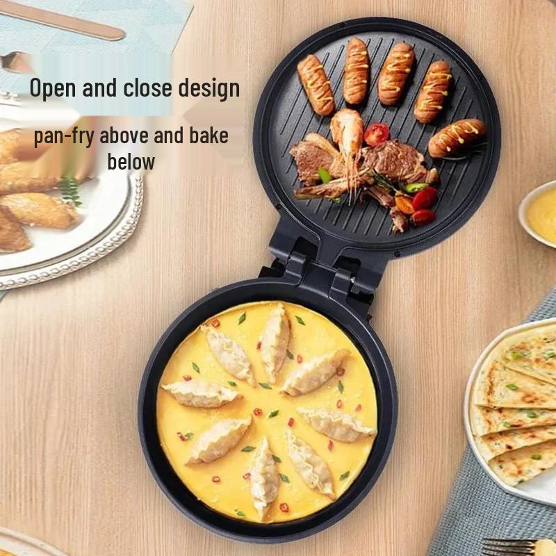 Multi-Functional Electric Griddle with Timer, Non-Stick Pancake Pan, Large Capacity, Double-Sided Heating