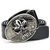 1.3 Men's Skull Leather Belt with Hidden Folding Knife – Punk Rock Buckle, Gothic Style for Bikers & Trendsetters