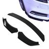 4PCS Front Bumper Lip Kit Spoiler Splitter Fourpart Form for Car Modification Front Bumper  (Glossy Black )