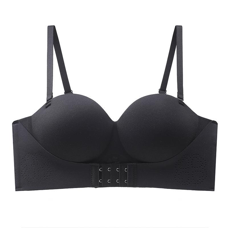 

Women s Front Closure Strapless Uplift Bra: Small Bust Enhancing, Non-Slip, Anti-Sagging, Invisible Bandeau with Beautiful Back Design. 34/75C