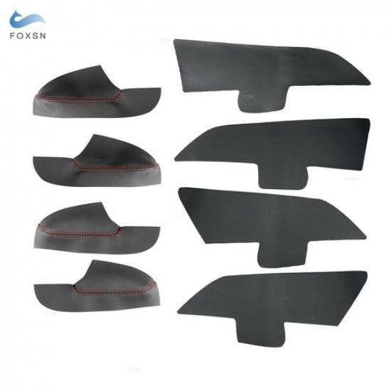 For Hyundai Elantra 2016- 8*Door Armrest +Panel Black LEATHER+Red Cover Trim