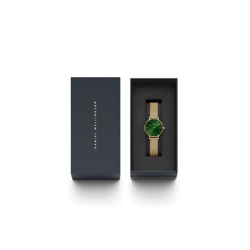[Official Shop/2-Year Warranty/Authentic Import] Daniel Wellington DW Women's Petite Emerald 32mm Watch, Stylish Brand Metal Watch In Gold and Green,