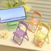 5Pcs Foldable Chair Phone Stand Mini Desktop Holder for Students Cute Plastic Small Back Chair for Smartphones Dormitory Desk Organizer