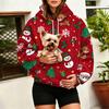 Damen Mode Weihnachtsdruck Pullover Hoodie mit großer Haustier Tasche für Freizeitkleidung