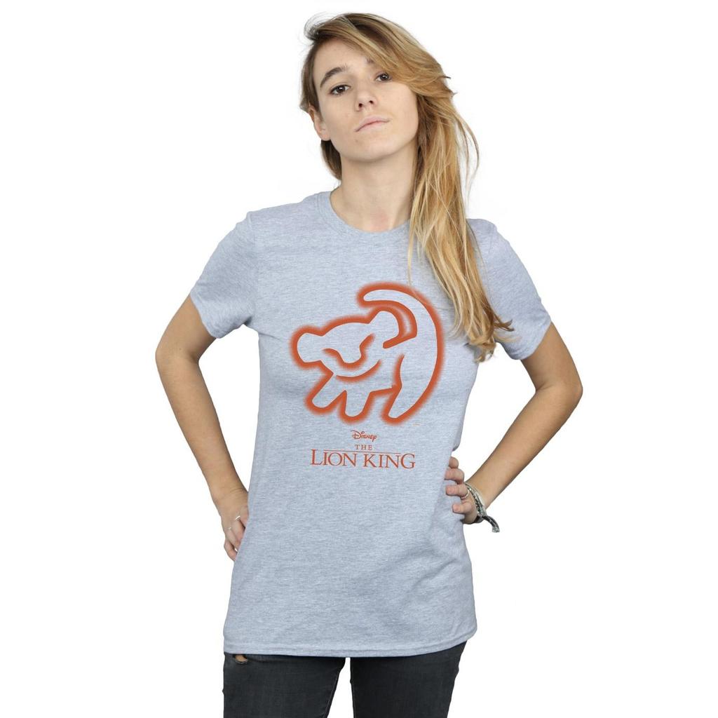 Disney Womens/Ladies The Lion King Cave Drawing Cotton Boyfriend T-Shirt