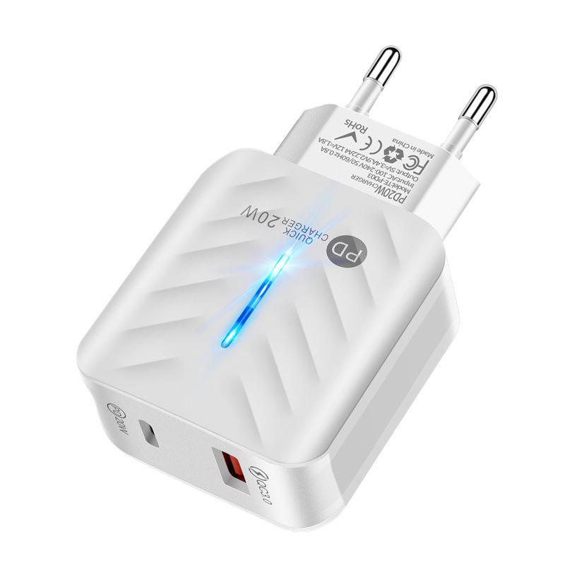 

QC3.0 38W Dual Port Charger with PD20W Fast Charging Charger only 18W+20W