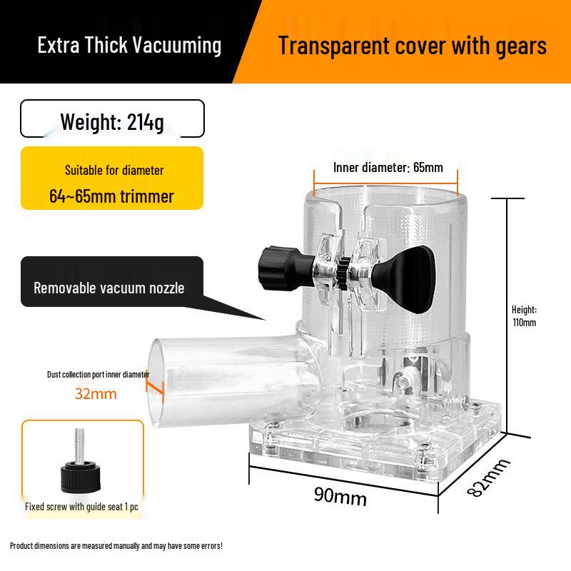 Woyi Dust-Free Edge Trimmer Cover for Woodworking, Grooving, Carving & Trimming