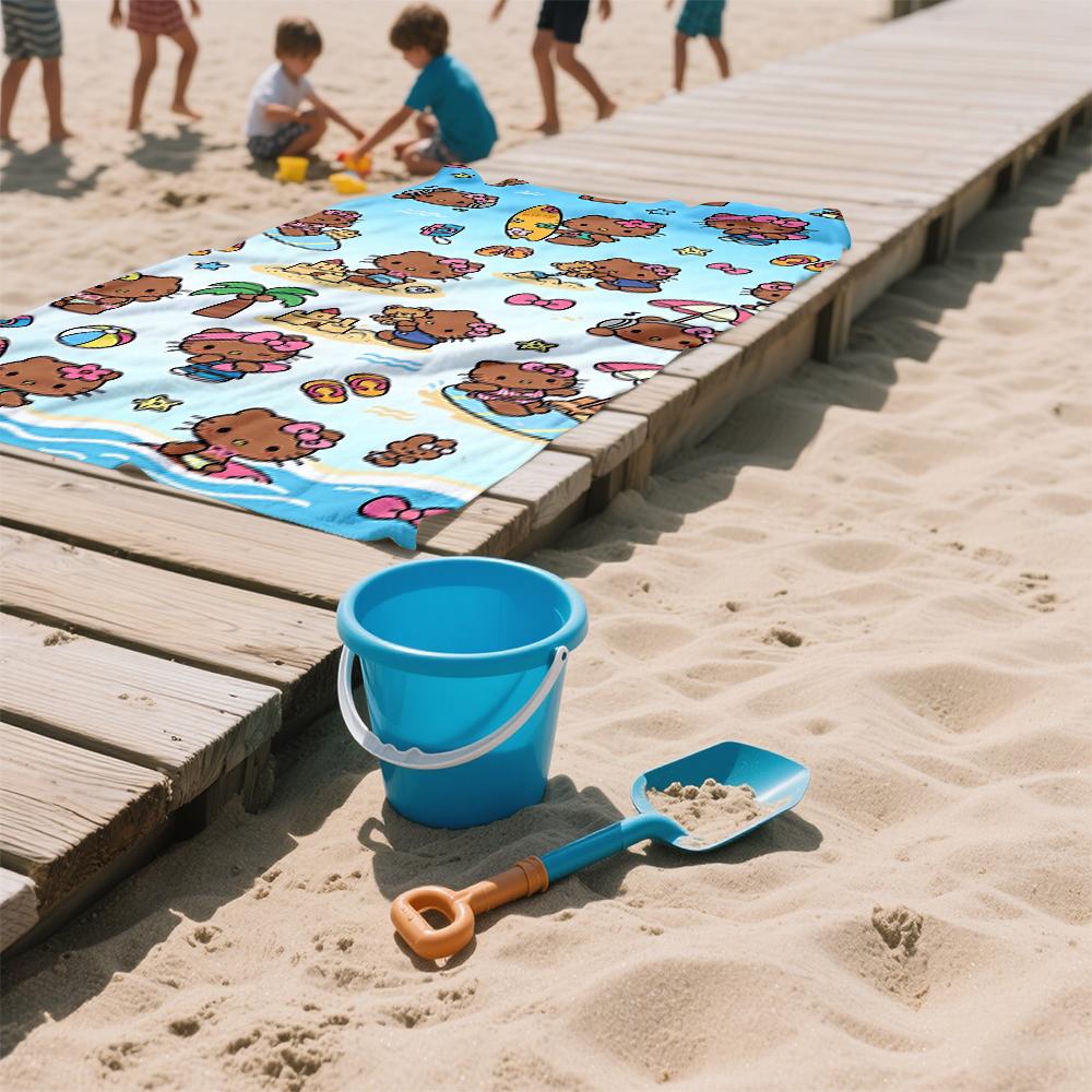 H-Hello-s K-Kitty-s Summer  Travel Beach Towel Super Absorbent Sand Resistant, Microfiber for Swimming Camping Yoga