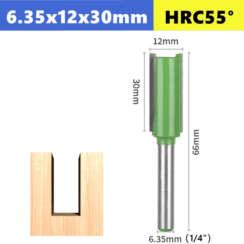 6mm 6.35mm Shank straight groove trimming cutter, 3 4 5 6 8 10 12mm hard alloy trimming slotting woodworking milling cutter