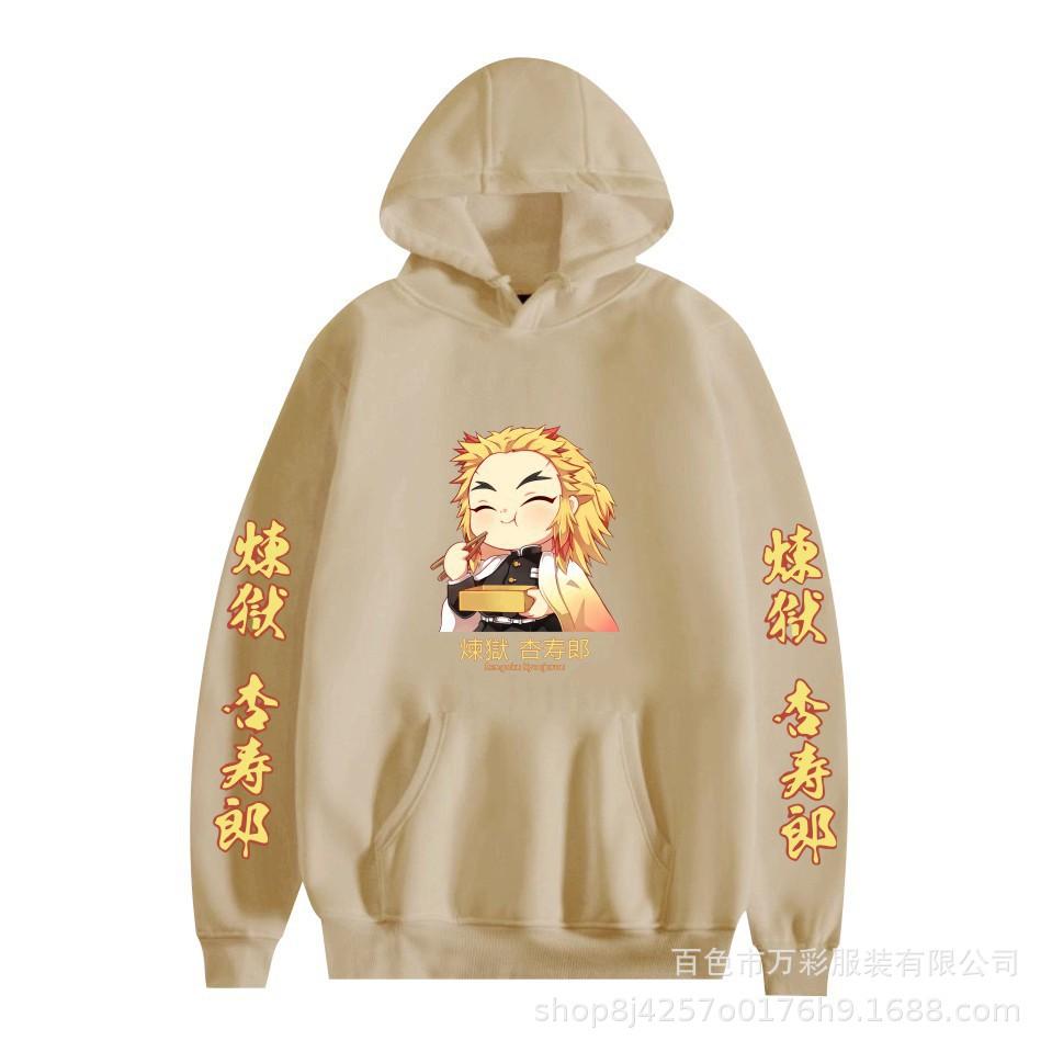 Japan Demon Slayer Kyojuro Related Hoodie Unisex Couple Printed Sweatshirt 0039
