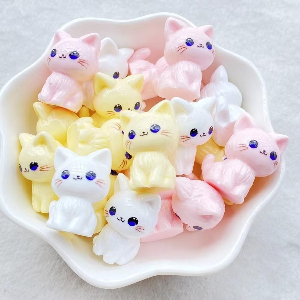 12Pcs Creative Cute Cat Series Cat Figurines Jewelry Making Diy Craft Resin Decorations Decorative Flat Back Charms Gift Giving