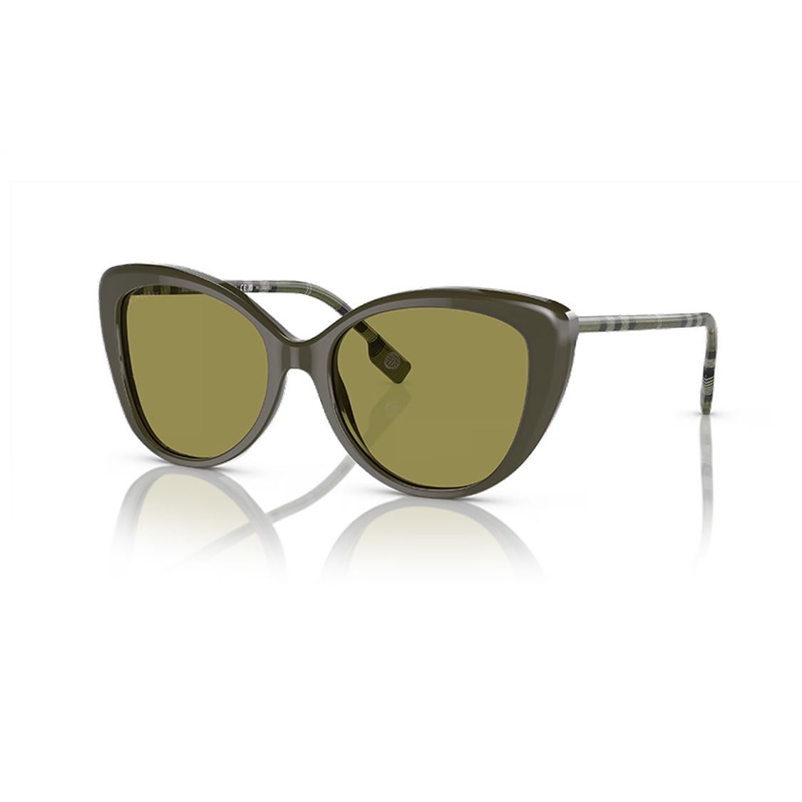 

Burberry Cat Eye Sunglasses With Striped Temple Decoration Women sunglasses Green 0BE4407F-4090/2 Default Packaging,54,Green
