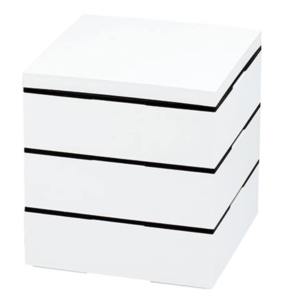 

Tatsumiya 54799 Microwave-Safe Three-Tiered Box, White, 18.0mm Square, белый