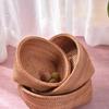 Vietnamese Handmade Rattan & Bamboo Basket for Fruit or Steamed Buns - Round, Simple Design for Household Use