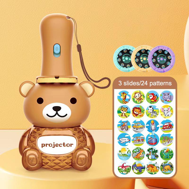 

Фонарик-проектор с изображением медведя, многоцветная проекция, фонарик-головоломка, игрушка-мини-проектор для детей, рождественский проектор для раннего образования коричневый