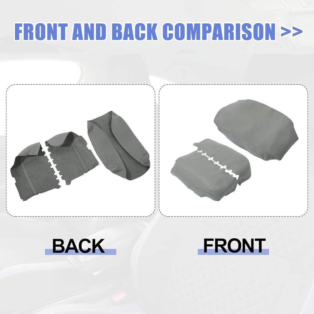 Unifizz 1 Set Center Console Armrest Cover Front Door Cover Armrest Cover Pad Replacement Microfiber Leather for Honda Pilot 2009 2010 2011 2012 2013