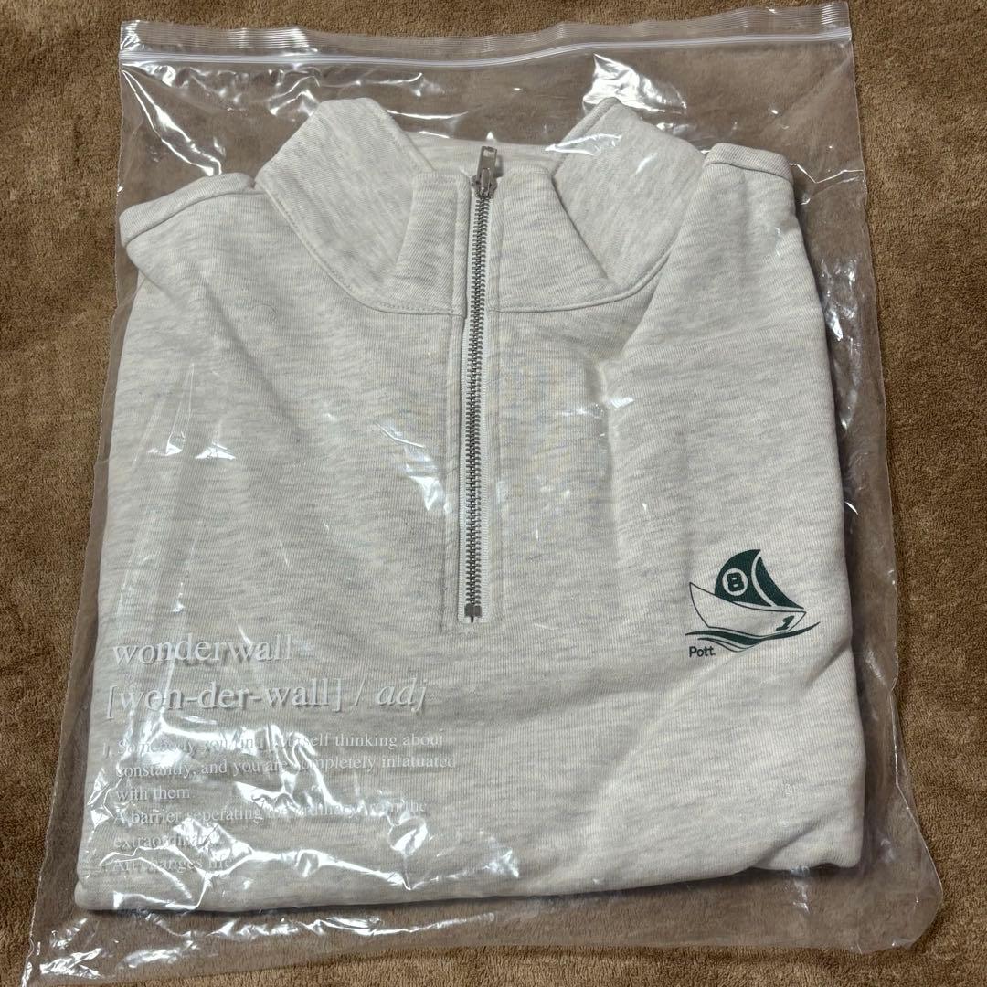 

[USED] ATEEZ x pott. Half-Zip Sweatshirt, Oatmeal, Worn by Hongjoong