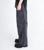 Beoteunseoul Washed Drawstring Banding Side Pocket Cargo Curved Cotton Pants (Gray)