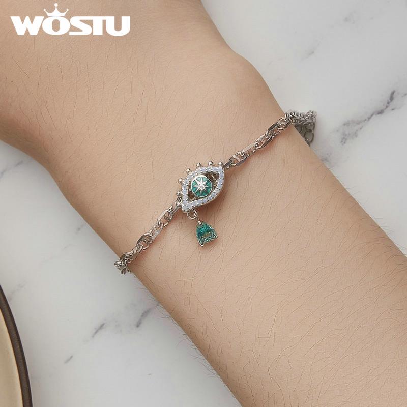 WOSTU Solid 925 Sterling Silver Special Hollow Design Basic Chain Bracelet For Charms Pendant DIY Birthday Jewelry Gift CQB254